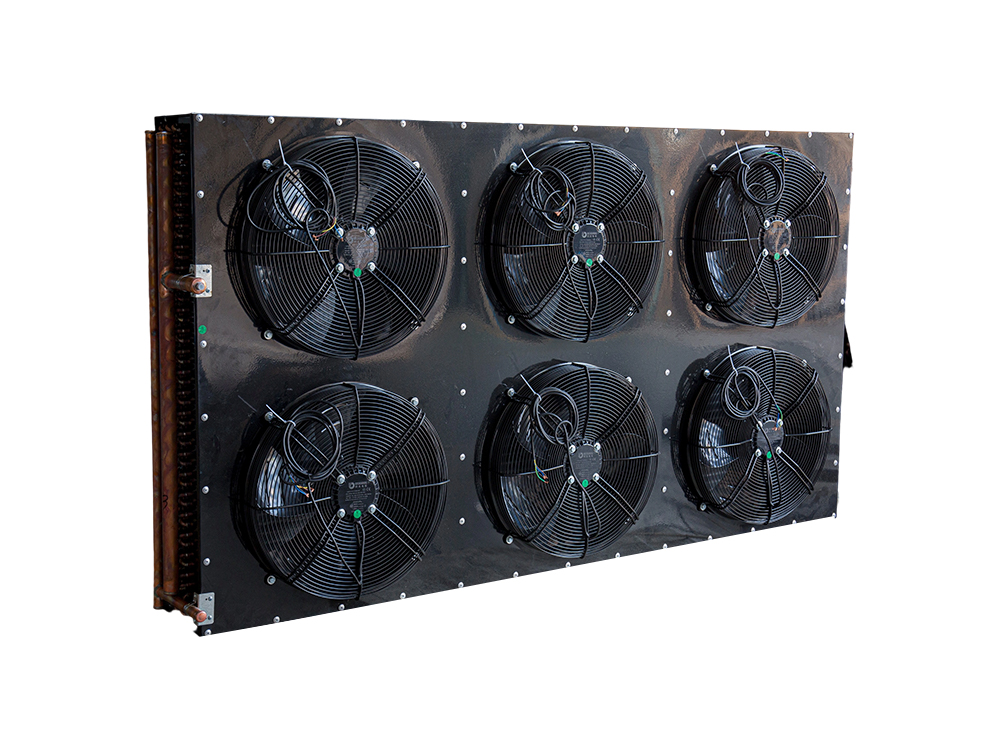 H-type condensor met zes windplaten